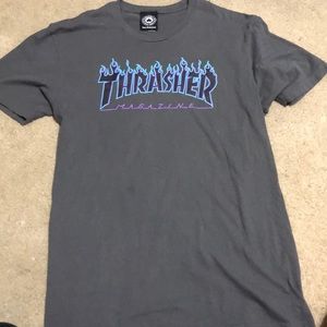 Blue and purple thrasher shirt Clearance